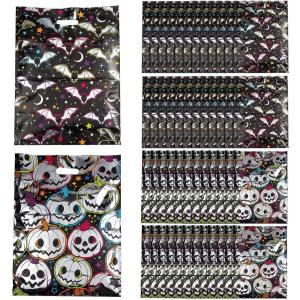 Fun Express Bulk 50 Pieces Neon Metallic Bats or Pumpkins Plastic Trick-or-Treat Bags