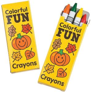 Fun Express Fall Themed Boxes of Crayon (24 boxes with 4 crayons)
