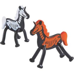 Fun Express Halloween Bendable Skeleton Unicorns – Flexible Halloween-Themed Character Toys Trick-or-Treating Party Favors Gifts Seasonal Decor – Fun Colorful Figures Perfect for Halloween – 24 Pieces