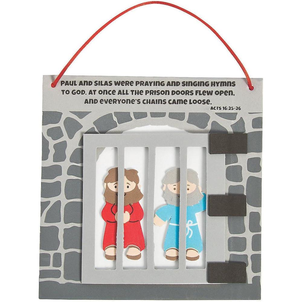imageFun Express Paul ampamp Silas in Prison Craft Kit  Crafts for Kids and Fun Home Activities  VBS Vacation Bible School SuppliesDecor