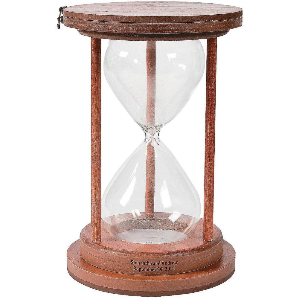 imageFun Express Personalized Unity Sand Ceremony Hourglass for Wedding  Glass with Wooden Frame  Home Decor