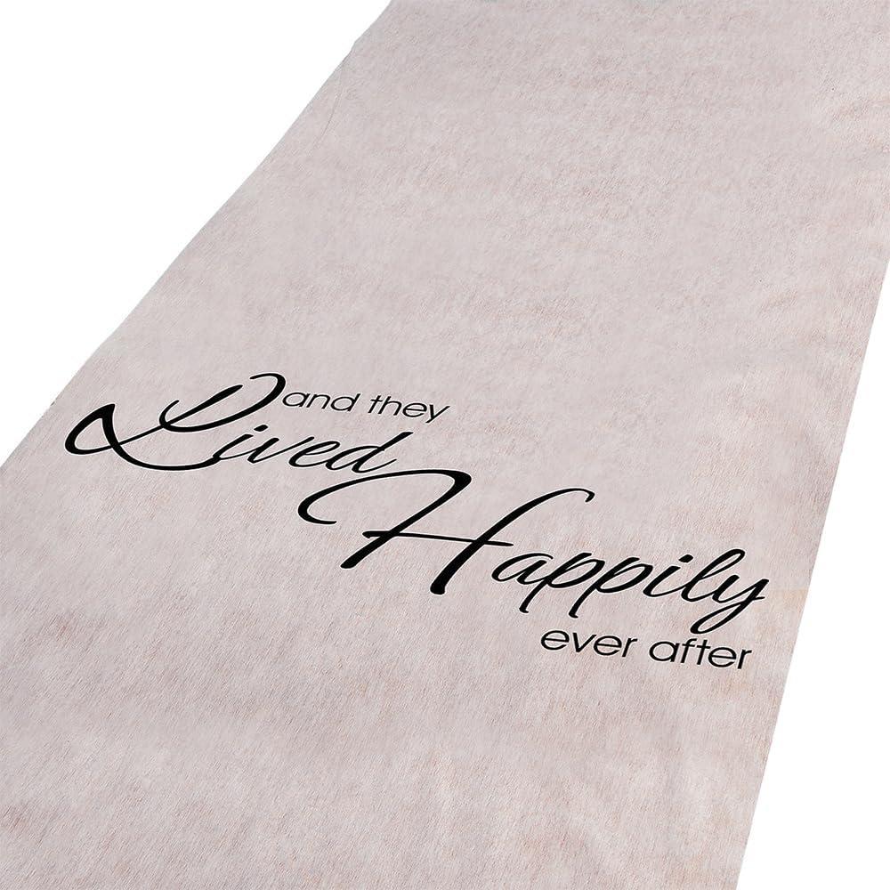 imageFun Express Wedding Aisle Runner and They Lived Happily Ever After 100 feet Long Wedding Supplies Off White