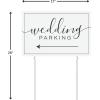 Fun Express Wedding Parking Yard Sign, with Yard Stakes – Outdoor Wedding Decor – 1 Piece – White Or Ivory Or Cream Or Gold