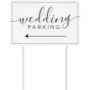 Fun Express Wedding Parking Yard Sign, with Yard Stakes – Outdoor Wedding Decor – 1 Piece – White Or Ivory Or Cream Or Gold
