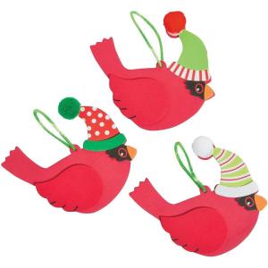 Christmas Cardinal Ornaments Craft Kit -12 – Crafts for Kids and Fun Home Activities