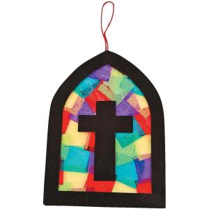 Cross Stained Glass Window Tissue Ck – Crafts for Kids and Fun Home Activities