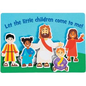 Fun Express Jesus & The Children Magnet Craft Kit – DIY Christian Craft Kids – Perfect Sunday School Church Events Religious Education & Home Activities – Engaging & Easy-to-Make Magnets – 12 Pieces