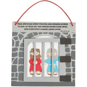 Fun Express Paul & Silas in Prison Craft Kit – Crafts for Kids and Fun Home Activities – VBS Vacation Bible School Supplies/Decor