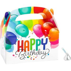 Happy Birthday Balloon Party Favor Boxes – 12 Pc