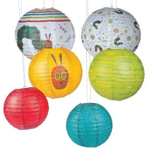 Very Hungry Caterpillar Paper Lanterns – Set of 6 – Hanging Birthday Party Decor