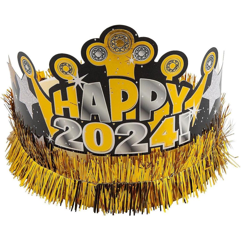 imageFun Express 2024 New Years Eve Crowns  12 Pc