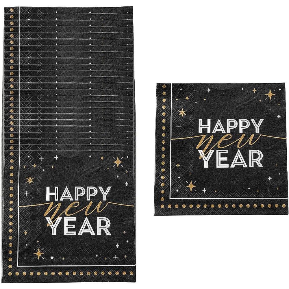 imageFun Express 6 12quot Bulk 48 Count Glitzy New Years Eve Party Paper Luncheon Napkins