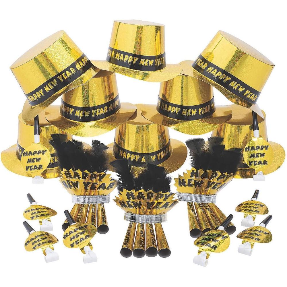imageFun Express Gold New Years Eve Party Kit for 50105 Pieces  Party Supplies Decorations for a Glitzy Celebration  Complete Kit
