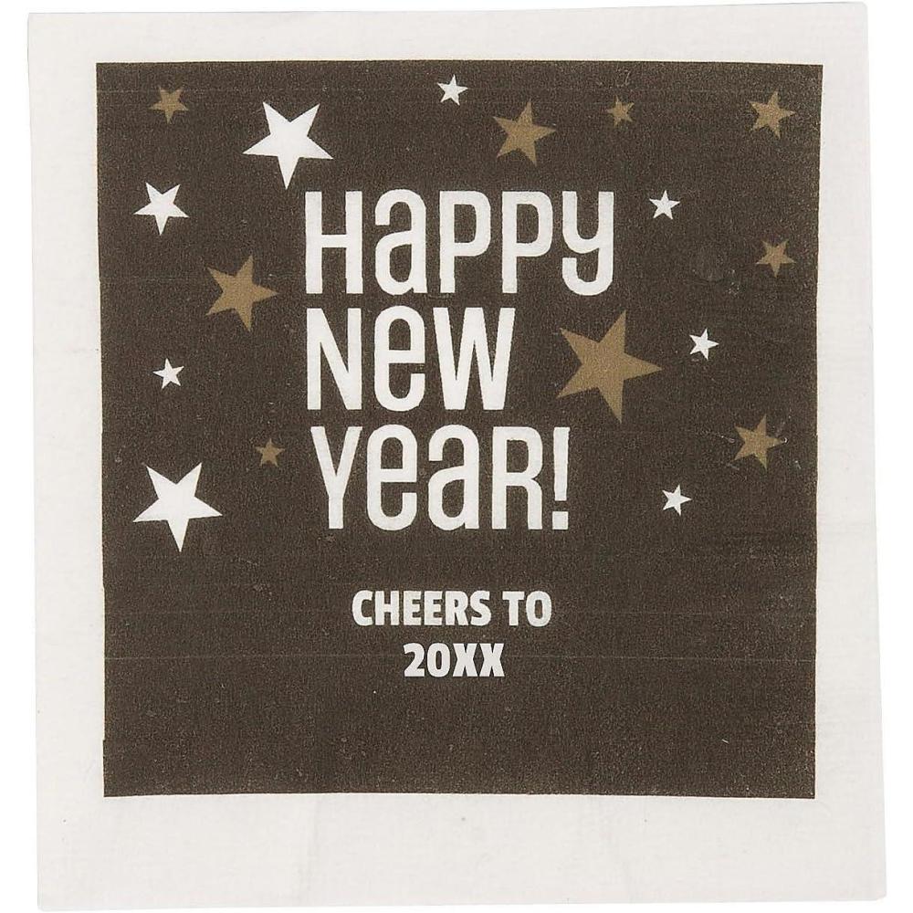 imageFun Express Personalized New Years Eve Beverage Napkins Bulk 50 Ct