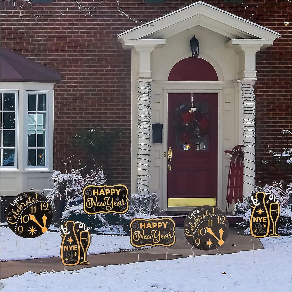 imageNew Years Eve Sidewalk Signs  6 Pieces