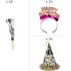 Fun Express New Year’s Eve Multicolor Hat & Noisemaker Kit for 48