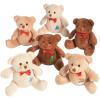 Fun Express Holiday Patchwork Stuffed Bears – Christmas Toys and Stocking Stuffers for Kids – 12 Pieces