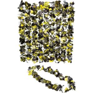 Fun Express 41″ New Year’s Eve Metallic Gold, Silver & Black Leis – 12 Pieces