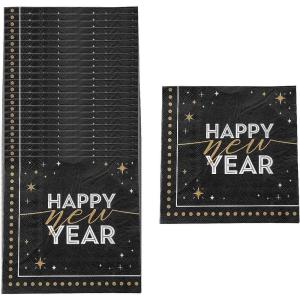 Fun Express 6 1/2″ Bulk 48 Count Glitzy New Year’s Eve Party Paper Luncheon Napkins