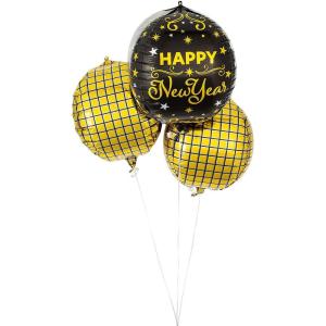 New Year’s Eve Orb 12 1/2″ Mylar Balloons – 3 Pieces