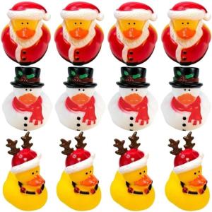 Vibrant Assortment Holiday Rubber Ducks PDQ – (2″) 36 Pieces – Perfect Fun Giveaways for Holiday Parties, Classroom Prizes, or as a Stocking Stuffers