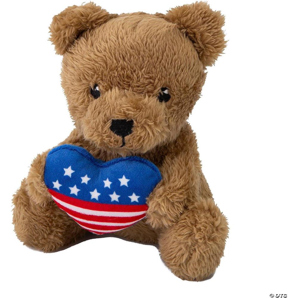 imageFun Express 5quot x 6quot Patriotic Fuzzy Stuffed Brown Bears with Heart  12 Pieces