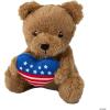 Fun Express 5″ x 6″ Patriotic Fuzzy Stuffed Brown Bears with Heart – 12 Pieces