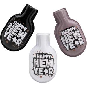 Fun Express 2 1/2″ Mini Happy New Year Black, Gray & White Clicker Toys – 12 Piece