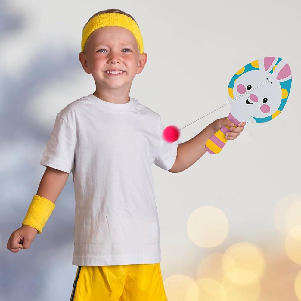imageFun Express Easter Paddleballs  Fun ampamp Colorful Spring Toys for Easter Parties Egg Hunts Favors ampamp Outdoor Play  Interactive Paddle Balls for Kids Perfect Seasonal Celebrations Active Play  12 Pieces