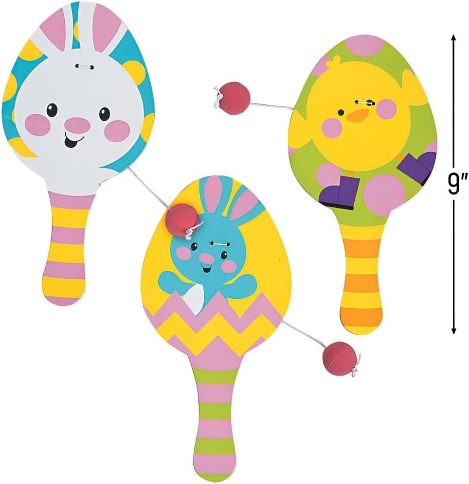 imageFun Express Easter Paddleballs  Fun ampamp Colorful Spring Toys for Easter Parties Egg Hunts Favors ampamp Outdoor Play  Interactive Paddle Balls for Kids Perfect Seasonal Celebrations Active Play  12 Pieces