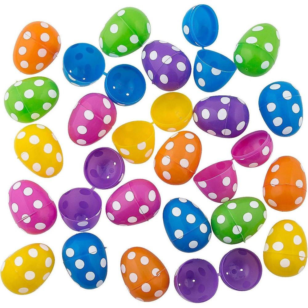imageBulk Bright Polka Dot Easter Eggs 144 plastic eggs Easter Hunt Party Supplies