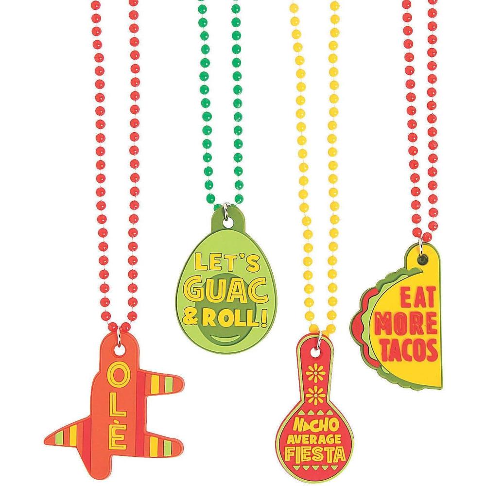 imageFun Express Fiesta Beads with Sayings for Cinco de Mayo 24 pieces Fiesta Taco Bar Party Supplies and Decorations