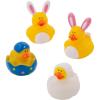 Fun Express Easter Bunny Rubber Duckies, Holiday Toys and Decorations, Treasure Chests Supplies – Pastel (Pink, Yellow, Blue) – 12 Pieces