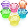 Fun Express Plastic Easter Basket Buckets, 6″ Diameter, for Easter Party Egg Hunts Kids Easter Basket Decoration Activity – 12 Pieces