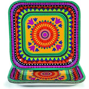 Fiesta Paper Dinner Plates (8 Pieces) Boho Style for Cinco de Mayo