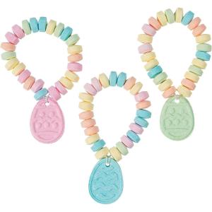 Fun Express Easter Egg Candy Bracelets (set of 12 Individually packaged) Easter Egg Filler and Basket Candy