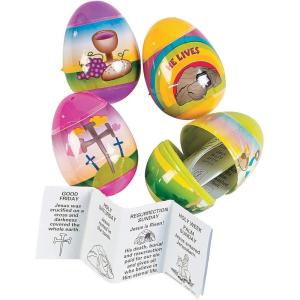 Fun Express Religious Easter Eggs – Teach Faith with Fun with Easter Eggs 12 Pcs – Resurrection Story in Every Plastic Eggs, School Made Fun & Faith-Focused Easter Egg Hunt with Resurrection Egg Set