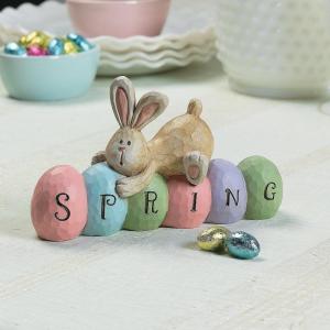 Fun Express Spring Bunny Tabletopper Easter Decorations – Hand Painted – Farmhouse Home Decor