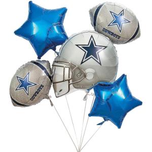 Eye-catching Blue & White NFL Dallas Cowboys Mylar Balloon Set – (Set of 5) – Perfect for Birthday Parties, Tailgating, Super Bowl Celebrations, Game Day Events, and Fan Gatherings
