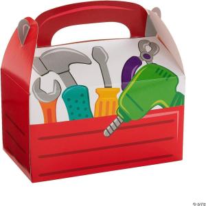 Fun Express Little Handyman Toolbox Treat Box – Party Supplies – 12 Pieces – Red