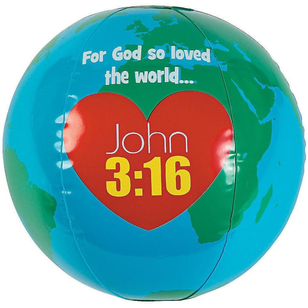 imageFun Express  Inflatable 10quot God Loves The World Globes  Great for Sunday School and Vacation Bible School  Beach Balls  12 Pieces
