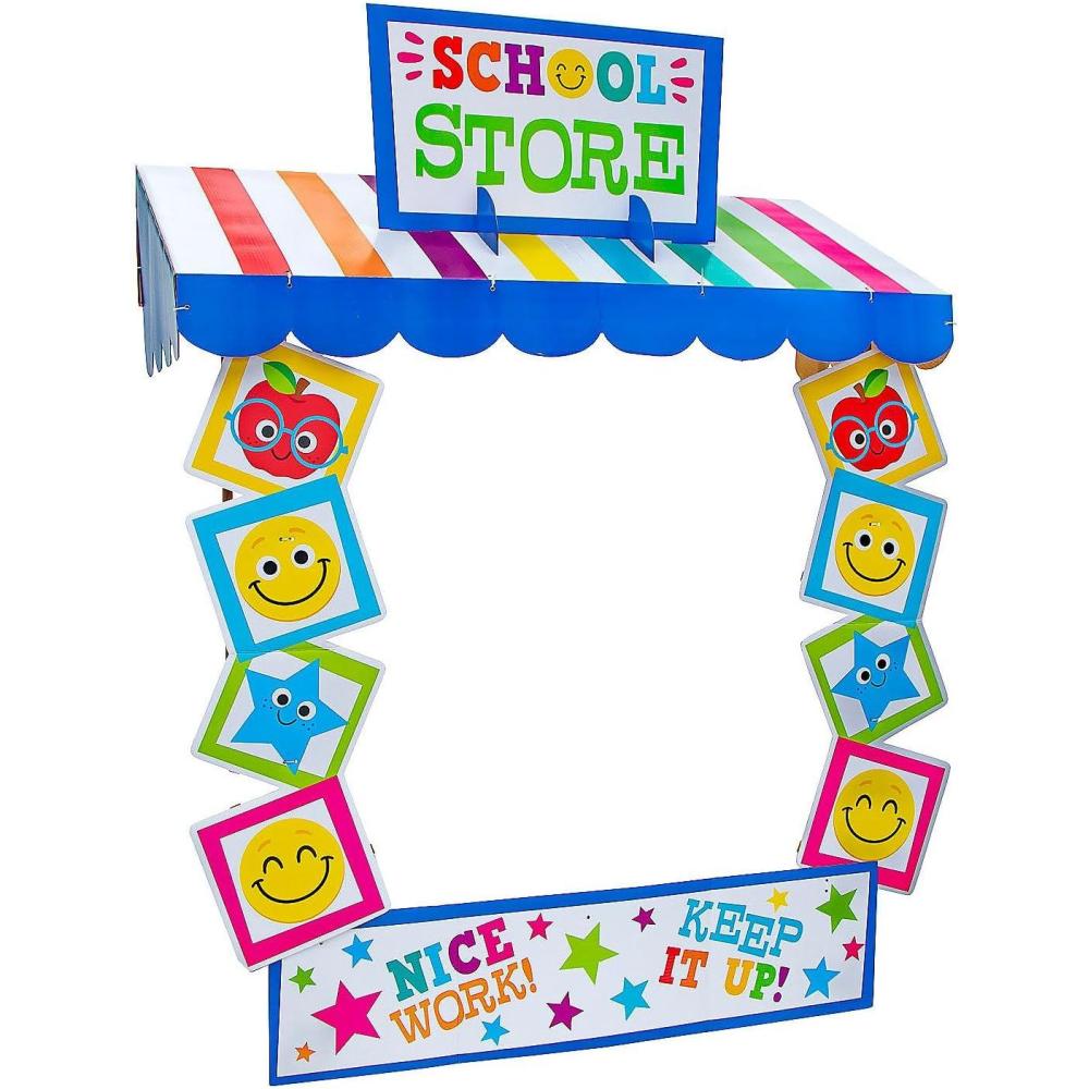 imageFun Express 57quot x 53quot School Store Cardboard Tabletop Hut Decorations  5 Sheets
