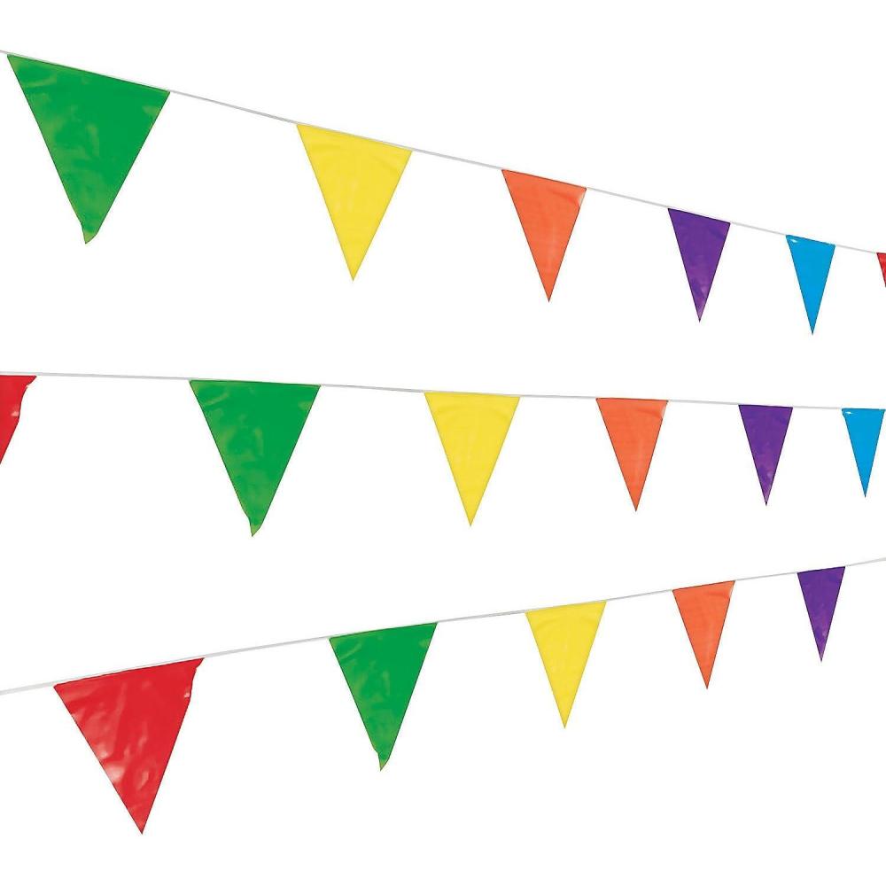 imageFun Express Multicolor Pennant Banner 100Ft for Party  Party Dcor  VBS Vacation Bible School SuppliesDecor