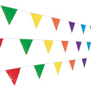 Fun Express Multicolor Pennant Banner (100-Ft) for Party – Party Décor – VBS Vacation Bible School Supplies/Decor