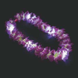 Fun Express Purple Orchid Hawaiian Light-Up Leis – Bright Vibrant Luau Tiki and Tropical Party Accessories – Perfect for Weddings Celebrations Costume Fun and Theme Parties – Set of 12 Pieces