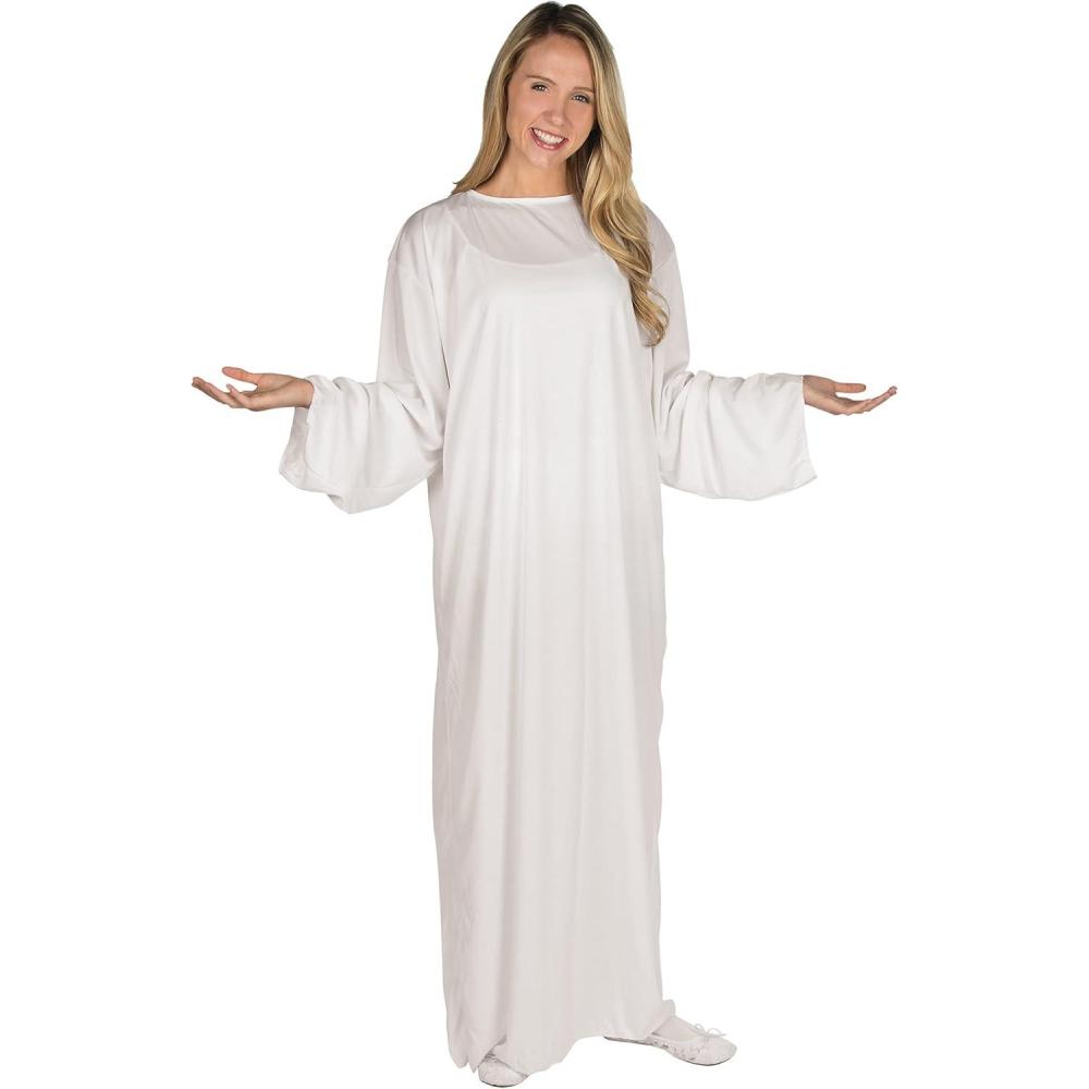 imageFun Express Angel Costume Women  Premium White Angel Dress with Wings for Halloween Christmas ampamp Nativity Plays  One Size Fits Most  Biblical Costume for Holiday Celebrations