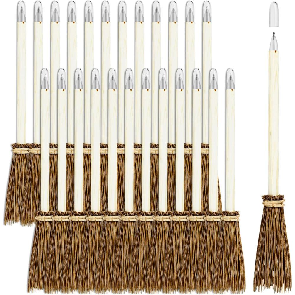 imageWitch Broom Pens for Halloween 24 Pack  Party Favors and Classroom Giveaways