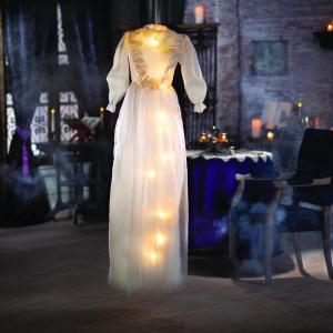 Fun Express Light-Up Ghostly Dress – Halloween Decoration 5 Feet Long with Spooky Glowing Effect – Perfect for Yard Porch Indoor Halloween Decor & Parties – Ideal for Spooky Atmosphere – 1 Dress