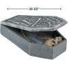 LED Light Up Skull in Coffin for Halloween Home Decor, Batteries Included
