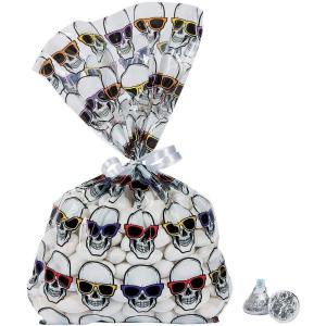 Fun Express – Cool Skeletons Cello Bags for Halloween – Party Supplies – Bags – Cellophane Bags – Halloween – 12 Pieces